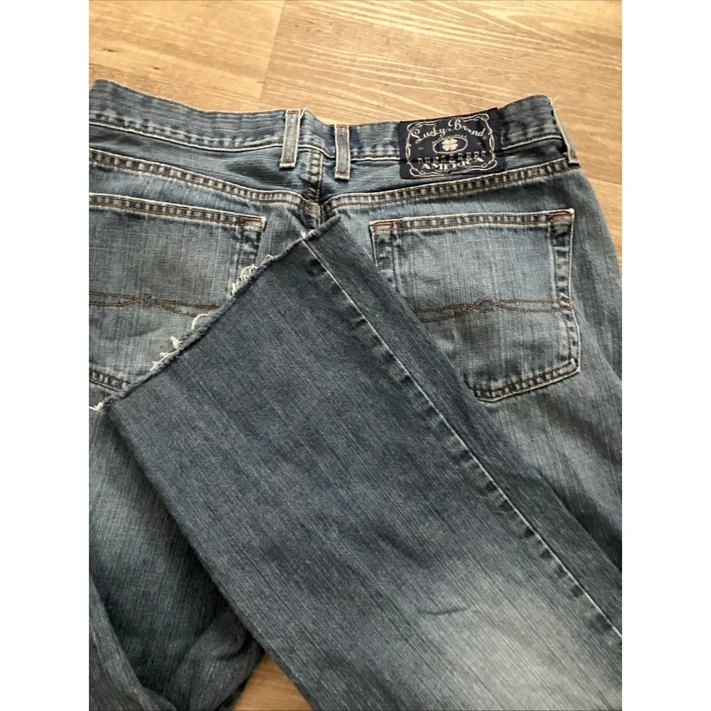 Lucky Brand Dungarees Mens Classic Fit Regular Jeans 36/29 Blue Raw Gem Cut Read